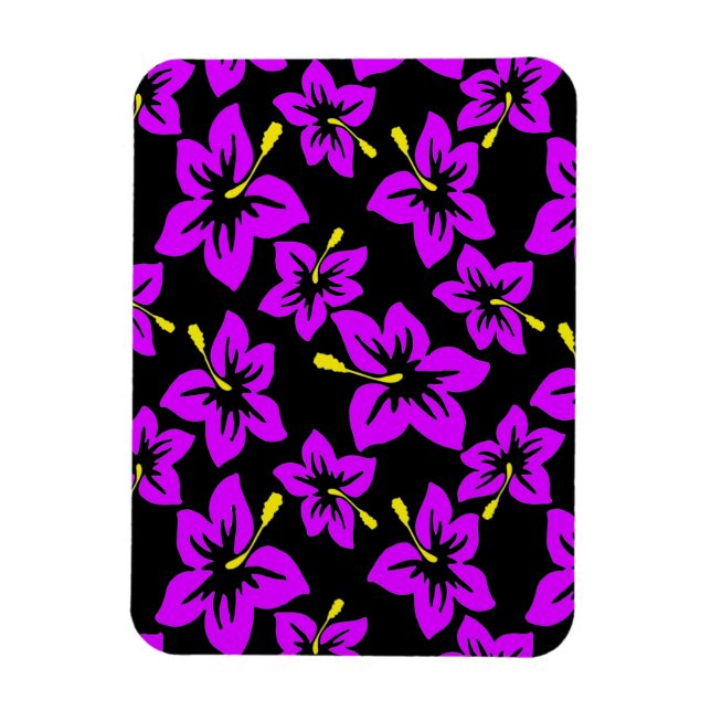 Blume des tropischen Lila hawaiianischen Hibiskus Magnet (Vertikal)