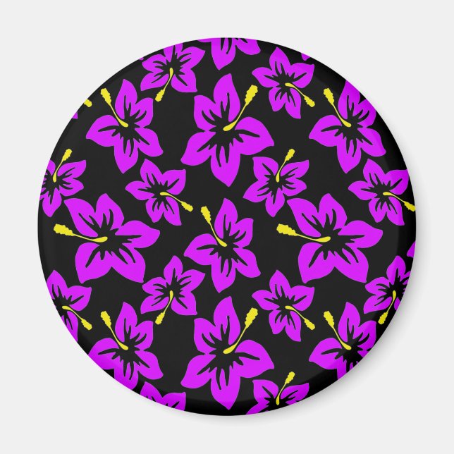 Blume des tropischen Lila hawaiianischen Hibiskus Magnet (Vorne)