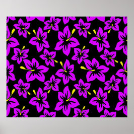 Blume des tropischen Lila hawaiianischen Hibiskus Poster
