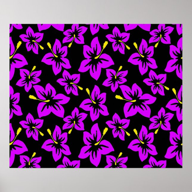 Blume des tropischen Lila hawaiianischen Hibiskus Poster (Vorne)
