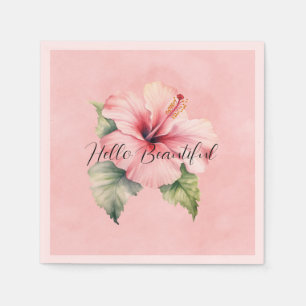 Blume des tropischen rosa Hibiskus Serviette