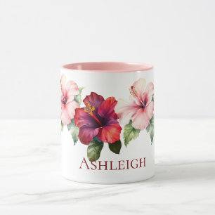 Blume des tropischen Rosa Hibiskus Tasse