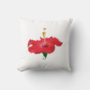 Blume des tropischen Roten Hibiskus Kissen