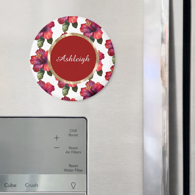 Blume des tropischen Roten Hibiskus Magnet (In Situ (Kühlschrank))