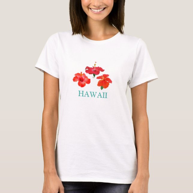 Blume des tropischen Roten Hibiskus T - Shirt (Vorderseite)