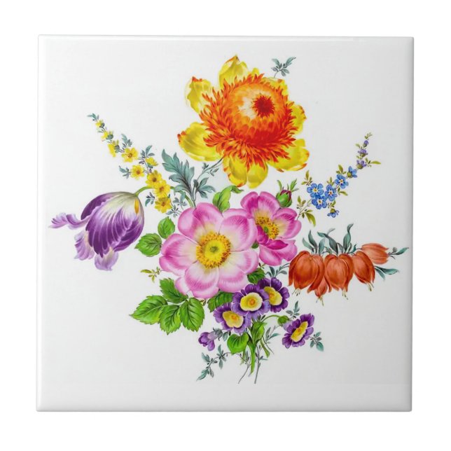 Blume des viktorianischen Zeitalters Fliese (Vorderseite)