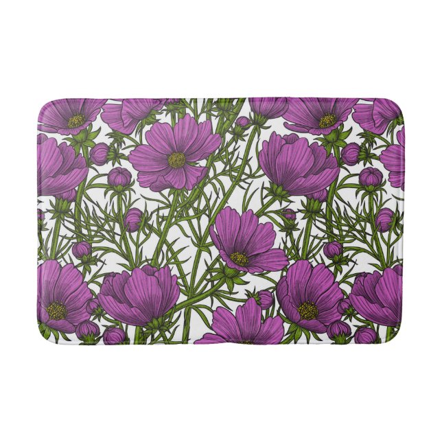 Blume des violetten Kosmos Badematte (Vorderseite)