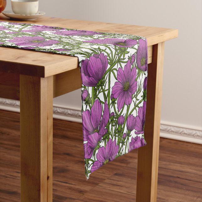 Blume des violetten Kosmos Kurzer Tischläufer (Beispiel)