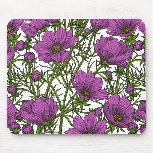Blume des violetten Kosmos Mousepad (Vorne)