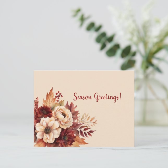 Blume des Wasserfarbenfalls - Jahresgrüße- Postkarte (Stehend Vorderseite)