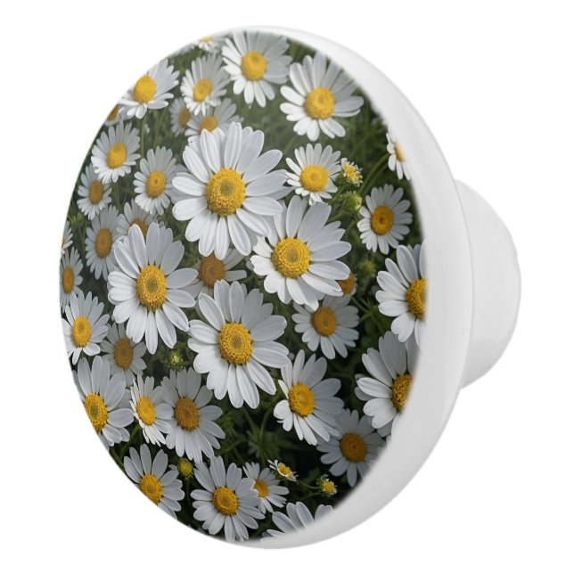 Blume des Weißen Feverts Keramikknauf (Rechts)