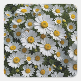Blume des Weißen Feverts Quadratischer Aufkleber
