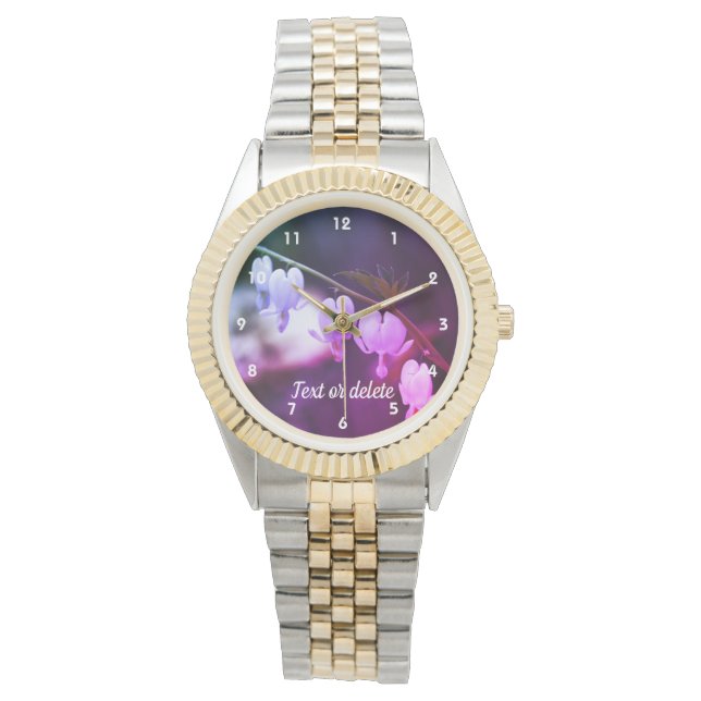 Blume des weißen Herzens Abstrakt Armbanduhr (Vorderseite)