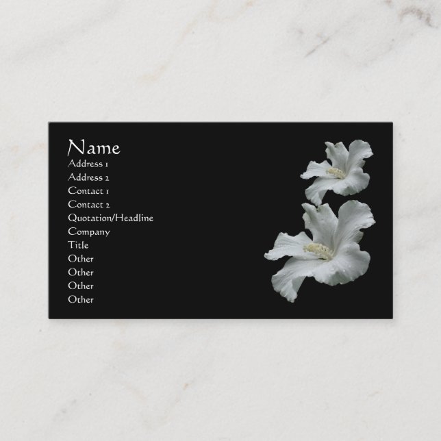 Blume des weißen Hibiskus - Nature Business Card Visitenkarte (Vorderseite)