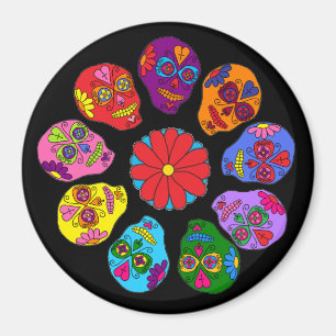 Blume des Zuckerschädels Magnet