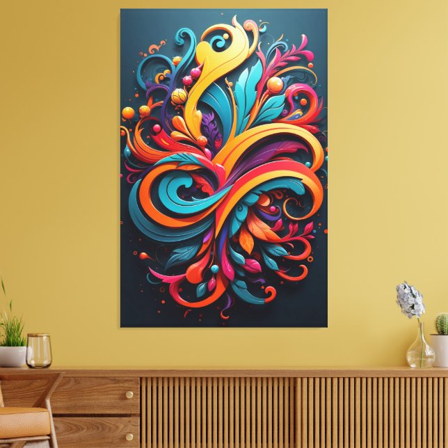 Blume Design Art Leinwanddruck (Insitu (Wohnzimmer))