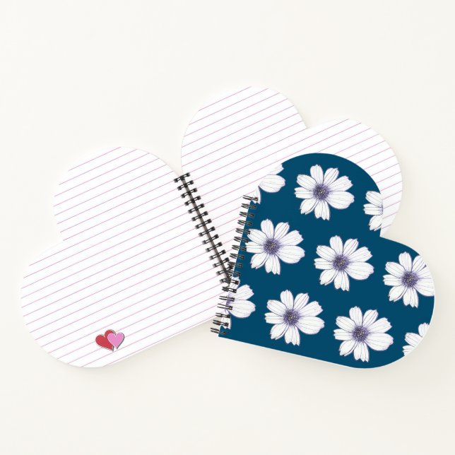 Blume Design Blue Notebook Notizbuch (Innenseite)