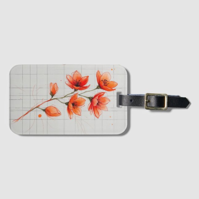 Blume Design Elegante Kunst, Dichtung und Musik Gepäckanhänger (Vorderseite (Horizontal))