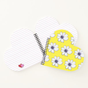 Blume-Design-gelbes Notebook Notizbuch