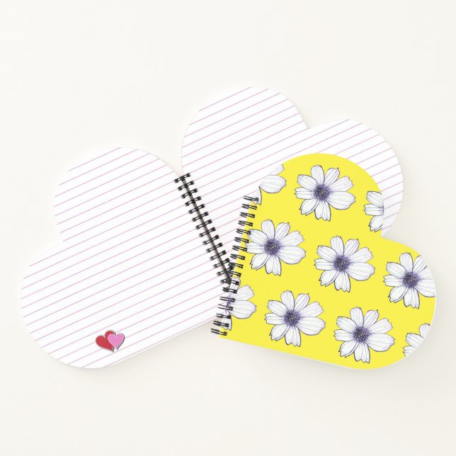 Blume-Design-gelbes Notebook Notizbuch (Innenseite)