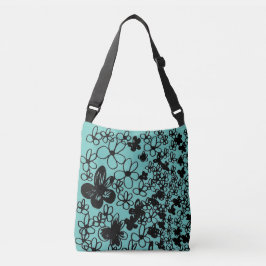 Blume-Design in blau grün Tragetaschen Mit Langen Trägern