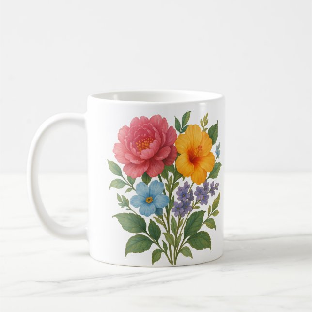 Blume-Design-Kaffee-Tasse Kaffeetasse (Links)