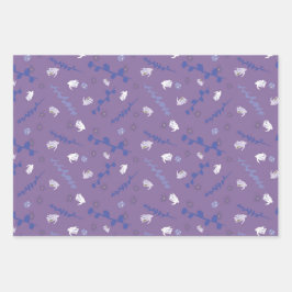 Blume Design Lila Geschenkpapier