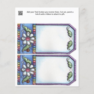 Blume Design Party Geschenk oder Vorzug Tag Tags Flyer