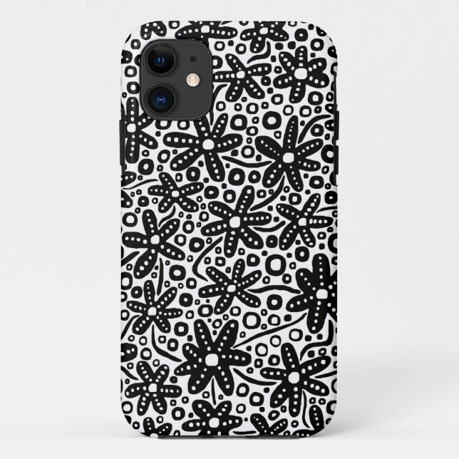 Blume Design - Schwarz auf Weiß.pdf Case-Mate iPhone Hülle (Rückseite)