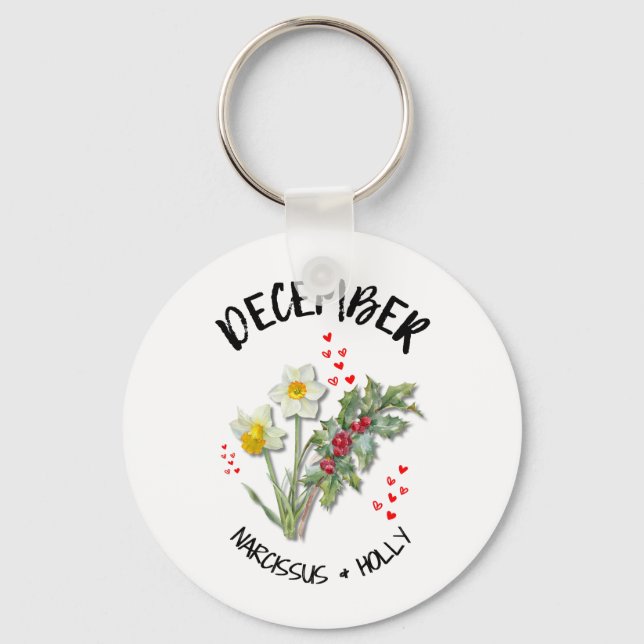 Blume Dezember Christlich Schlüsselanhänger (Vorderseite)