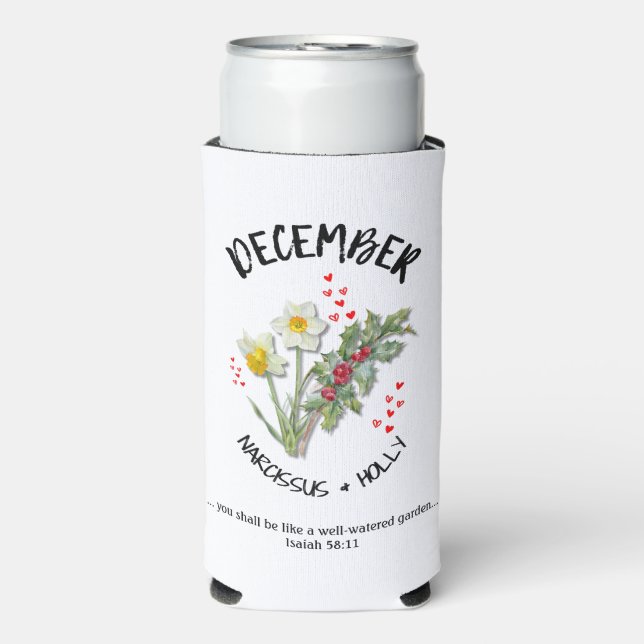 Blume Dezember Christlich Selters Dosenkühler (Seltzer Vorderseite)
