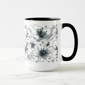 Blume, die auf Wecker-Tasse zeichnet Tasse