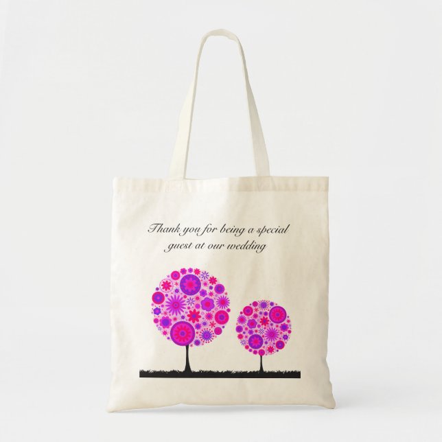 Blume, die Baum lila Gastgeschenk Hochzeits-Tasche Tragetasche (Vorne)
