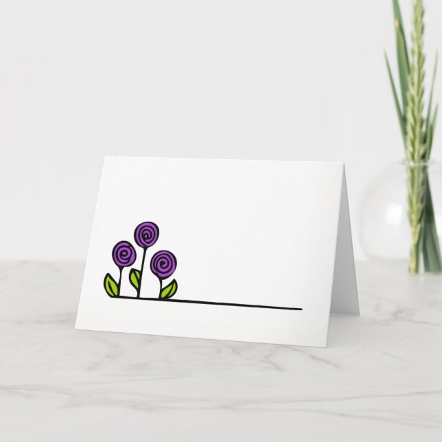 Blume, die die Grußkarte Zeichne - Leere Innenseit Karte (Vorderseite)