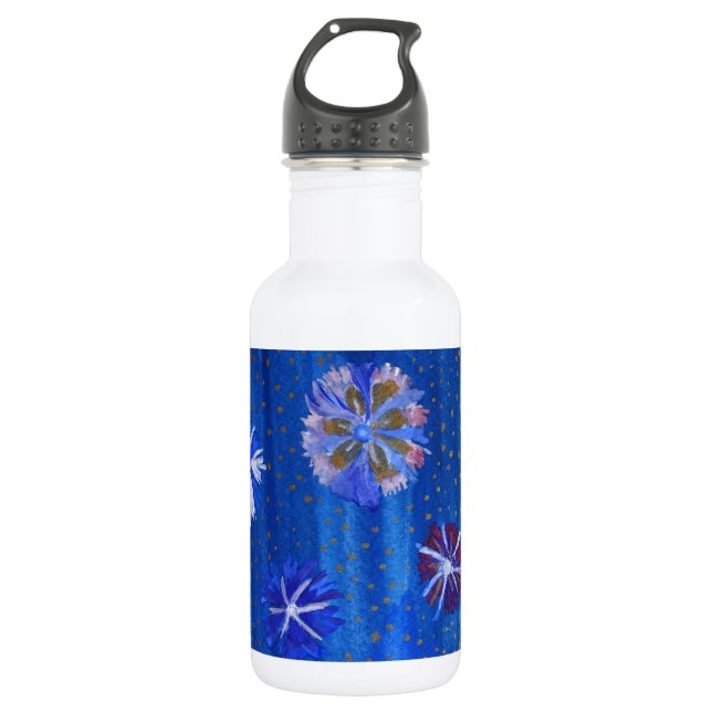 Blume, die eine Wasserflasche mit Wasser Gezeichne (Vorderseite)