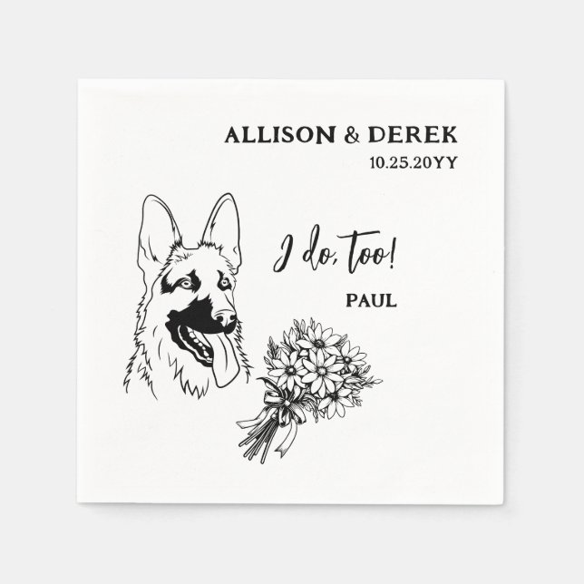 Blume, die ich tue, um deutsche Schäferhochzeit zu Serviette (Vorderseite)
