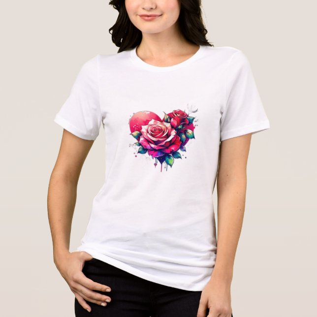 Blume, die Liebe ausdrücken Tri-Blend Shirt (Vorderseite)