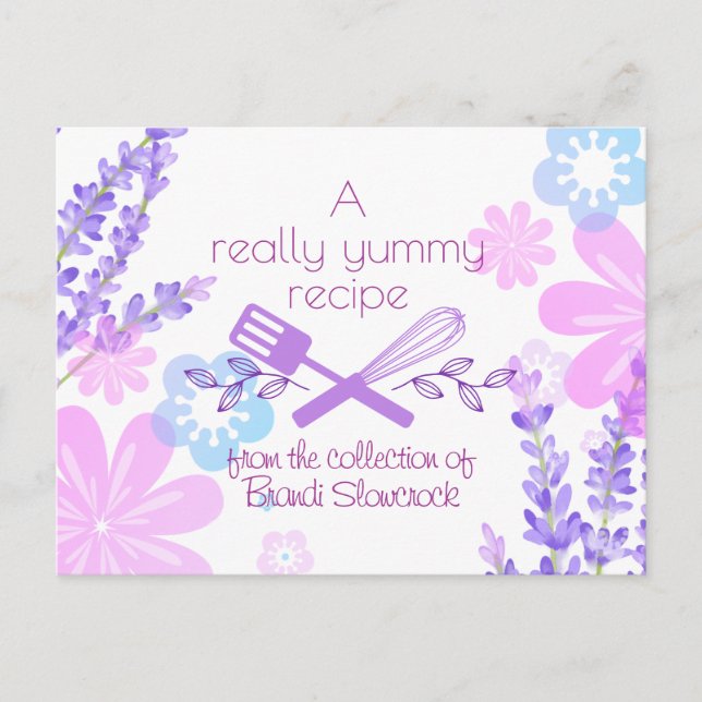 Blume, die Spatel kochen Kochkarte Postkarte (Vorderseite)