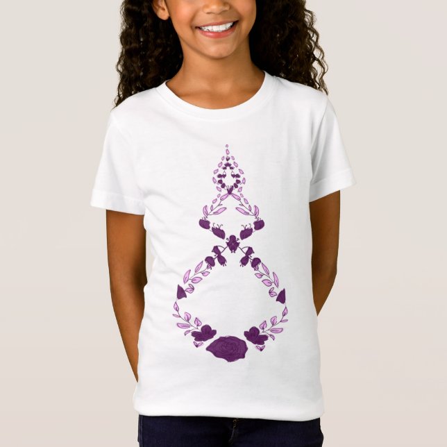 Blume, die zum T - Shirt fliegen (Vorderseite)