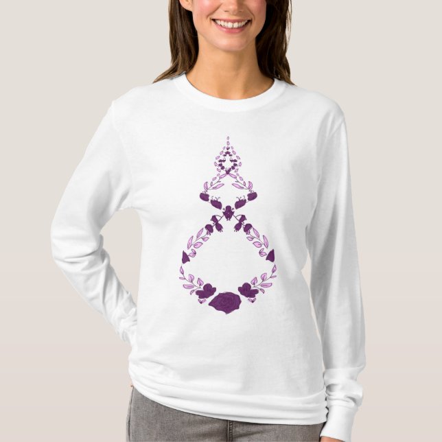 Blume, die zum T - Shirt fliegen (Vorderseite)