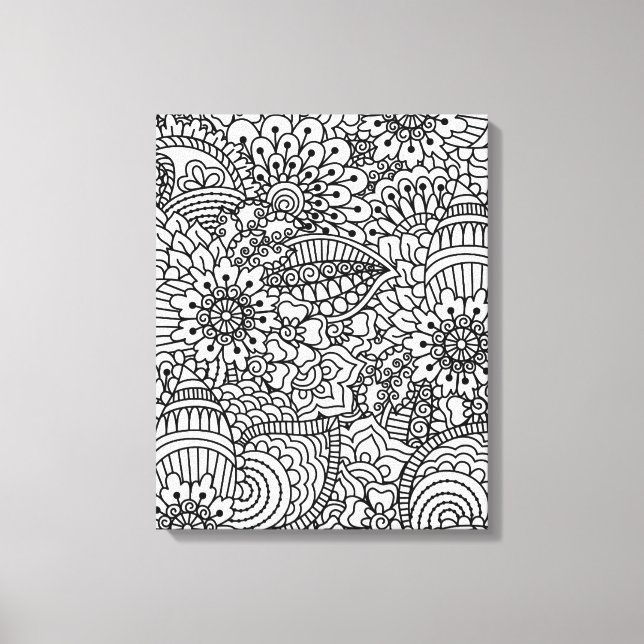 Blume Doodle 6 Leinwanddruck (Vorderseite)
