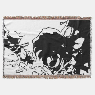 Blume Doodle Decke