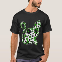 Blume-Doodle-Katze LGBTQ+ Neutrois-Flag T-Shirt