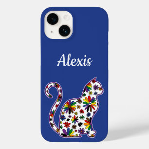 Blume-Doodle-Katze LGBTQ+-Regenbogen-POC-Stempelfl Case-Mate iPhone 14 Hülle