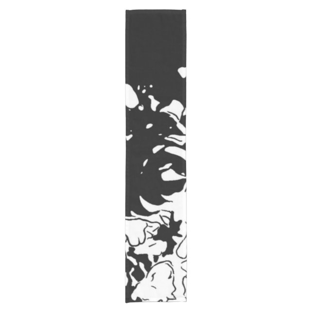 Blume Doodle Kurzer Tischläufer (Vorderseite)