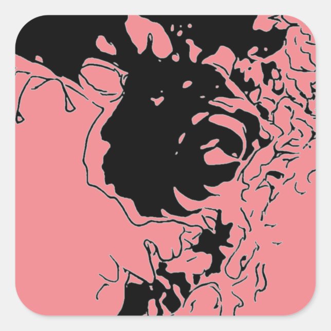 Blume Doodle Quadratischer Aufkleber (Vorderseite)