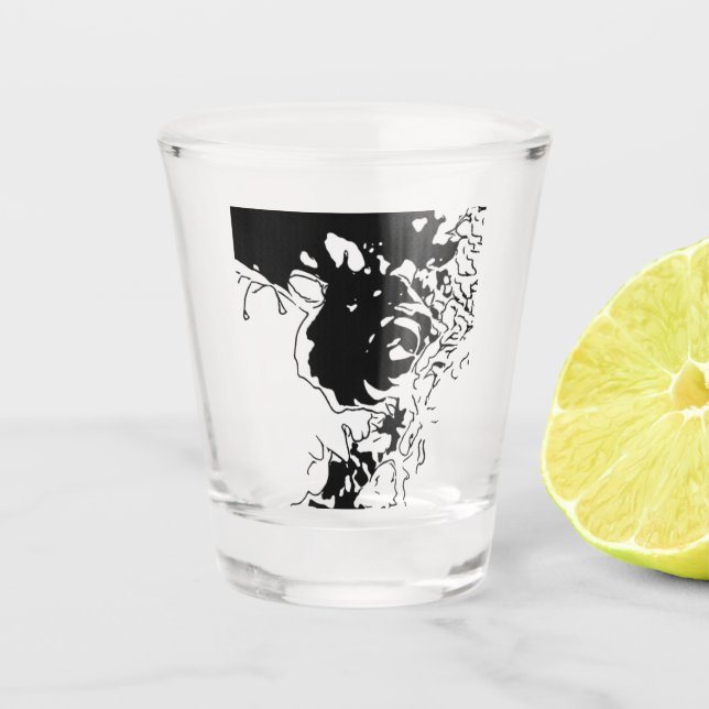 Blume Doodle Schnapsglas (Vorderseite)