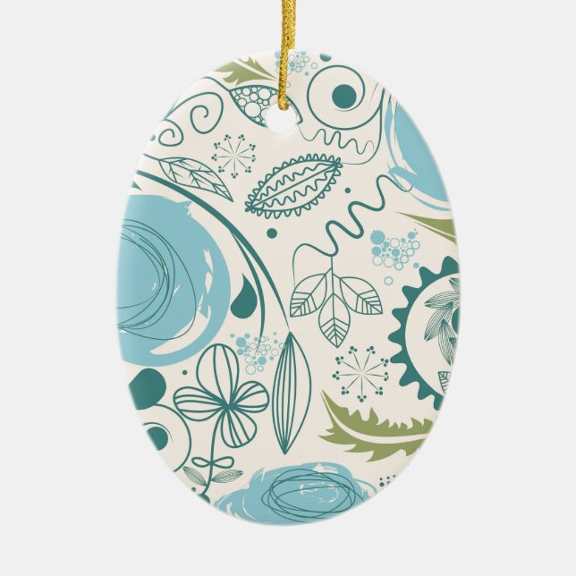 Blume Doodles Keramik Ornament (Vorne)