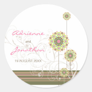 Blume Dots Wirbel Gastgeschenk Hochzeit Etikett Au Runder Aufkleber