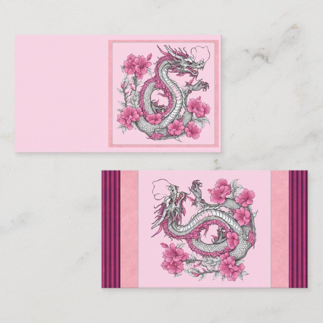 Blume Dragon Business Card Visitenkarte (Vorne/Hinten)